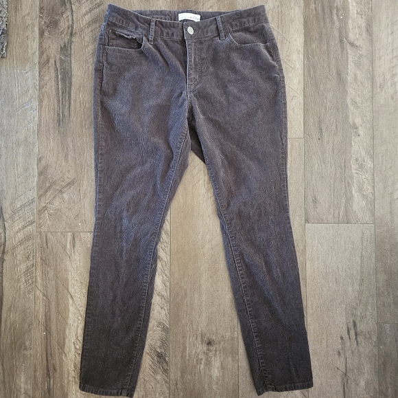 LOFT Dark Gray Curvy Skinny Corduroy Pants - Size 30/10P - Picture 3 of 9